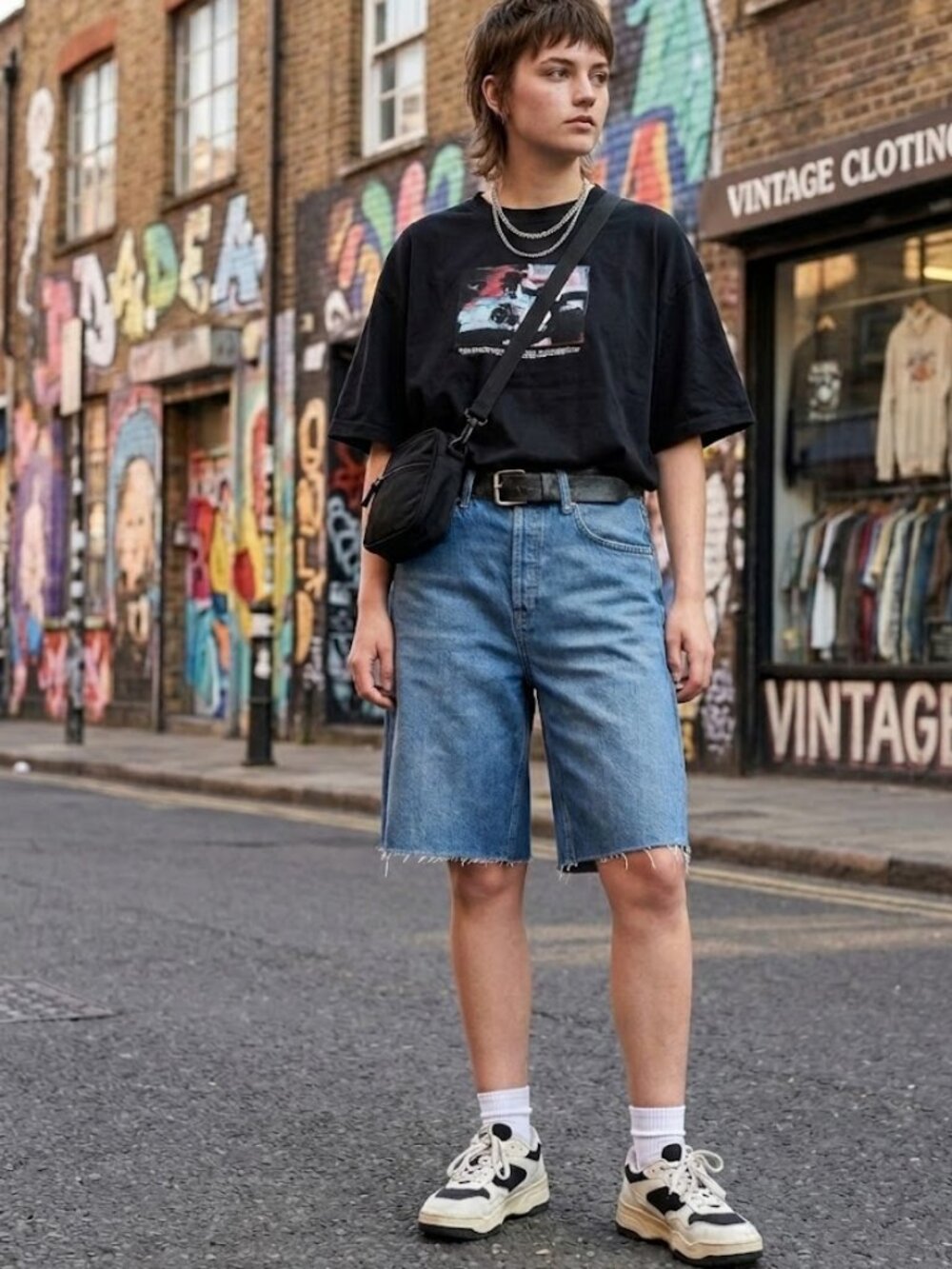 Zara Raw Hem Cinch‎ Back Denim Bermuda Shorts Blue 4 Jorts